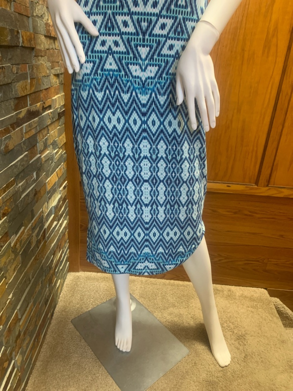 Tart Blue, Teal & White Abstract Print dress 64 - Picture 4 of 5